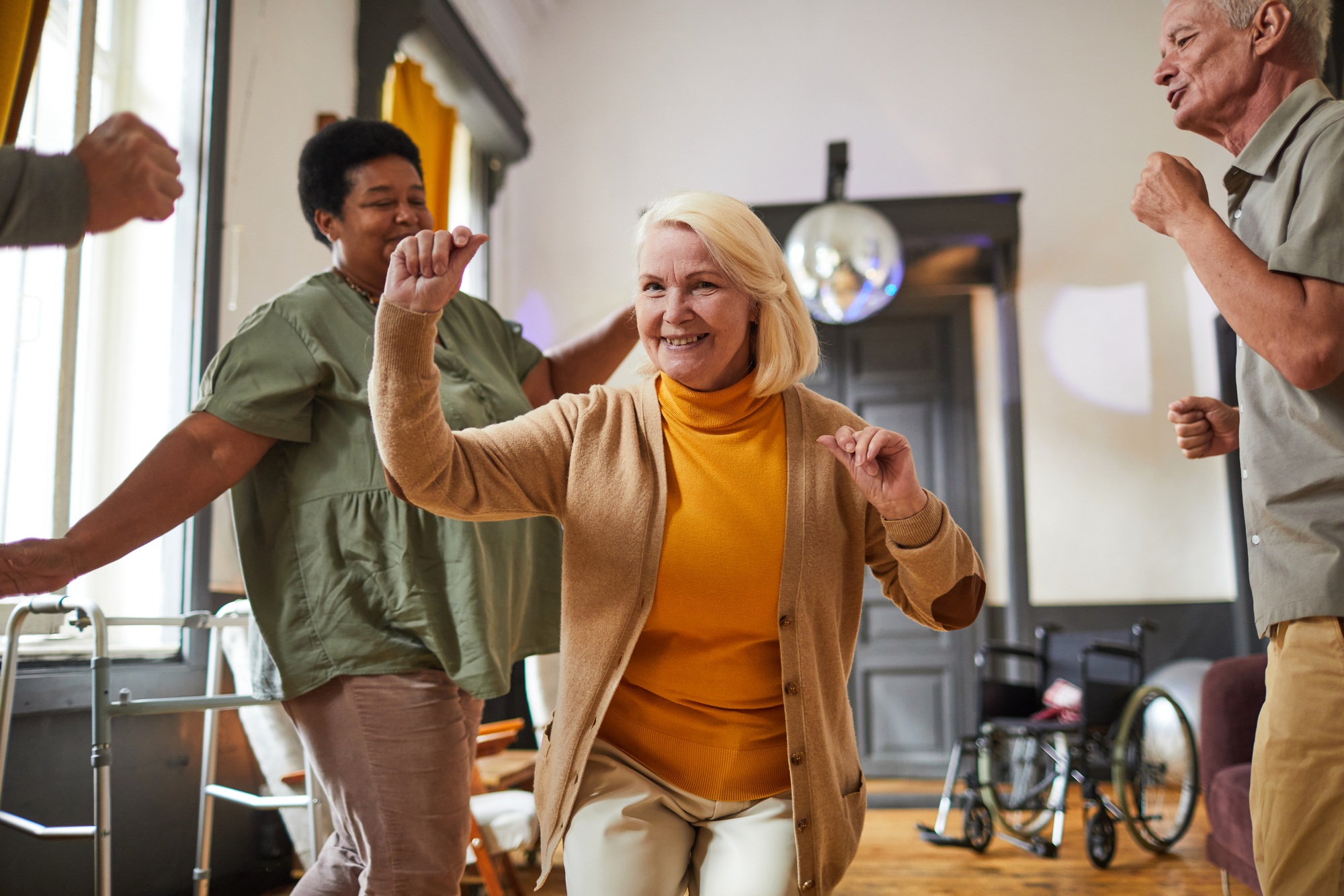 Happy Seniors Dancing after a successful Medicare advantage enrollment Happy Seniors Dancing after a successful Medicare advantage enrollment